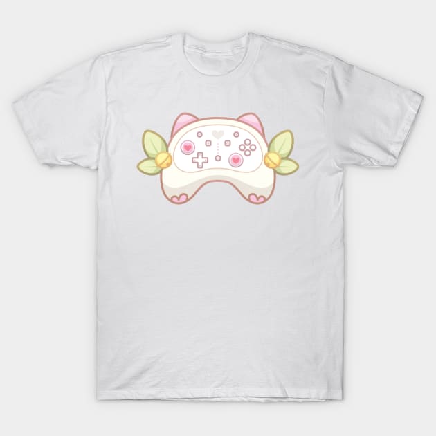 Cute Cozy Pink Gaming Console Cat Ears Controller T-Shirt by cSprinkleArt